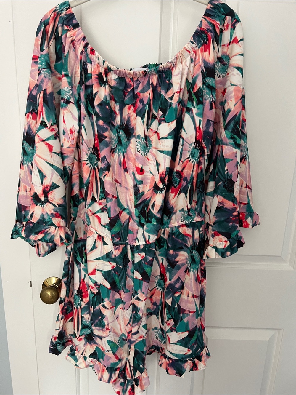 Nicole Miller Floral Off-Shoulder Women’s Dress Romper in Multicolor